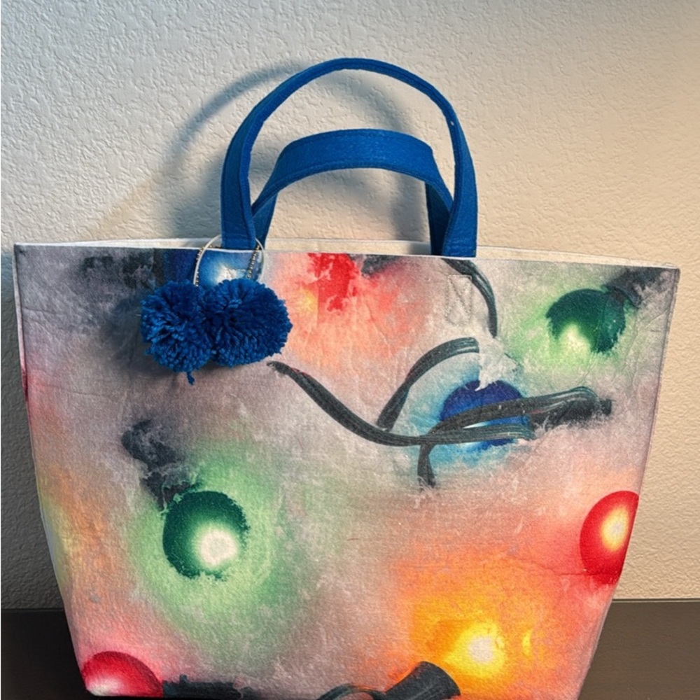 Punctuate Felted Tote Bag Christmas Bulbs
